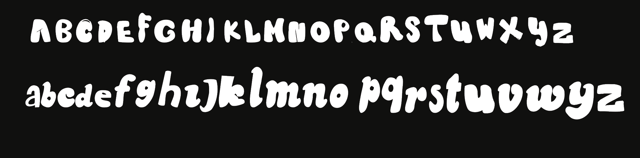 Zine typeface — full alphabet